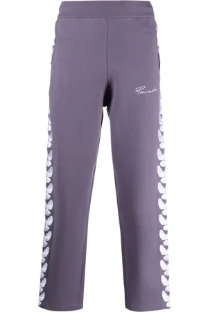 3PARADIS Pants rectos con palomas bordadas