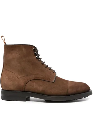 santoni Botas de gamuza con agujetas