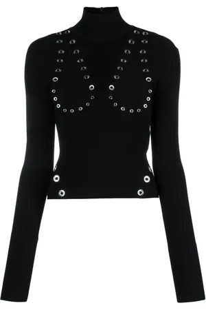 OFF-WHITE Top tejido con detalle de ojales