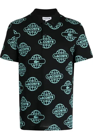 Lacoste Playera tipo polo de piqué con logo estampado