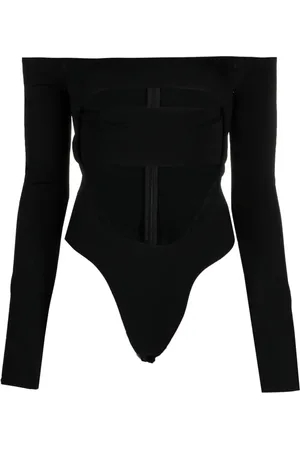 MUGLER Body con hombros descubiertos y aberturas
