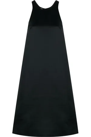 CO Vestido midi n diseño acampanado y cuello redondo