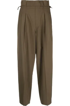 Moncler Pantalones anchos con cintura paper bag