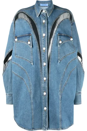 MUGLER Camisa de mezclilla con paneles