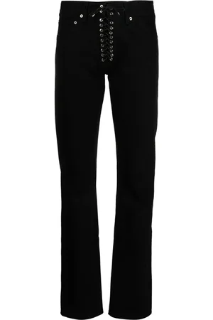 Ludovic De Saint Sernin Jeans rectos con detalle de agujetas