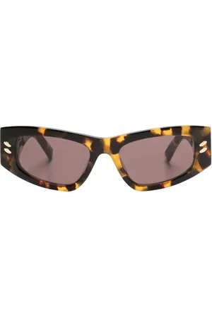 Stella McCartney Lentes de sol con armazón rectangular estilo carey