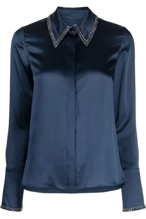 TWP Camisa con cuello de pico y detalles de strass