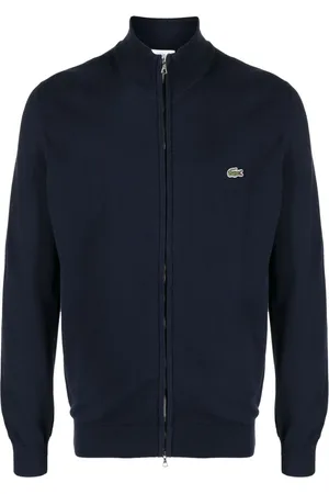 Lacoste Cárdigan con parche del logo y efecto de piel de cocodrilo
