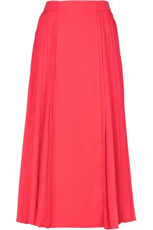 Balmain Falda midi con diseño plisado y monograma