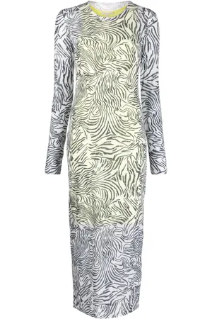 Patrizia Pepe Vestido midi de tul con animal print