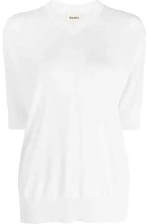 Khaite Sudadera de tejido fino con cuello en V