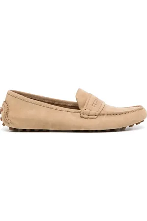 Salvatore Ferragamo Mocasines de gamuza con logo en relieve