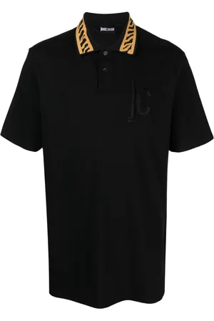 Roberto Cavalli Playera tipo polo con parche del logo