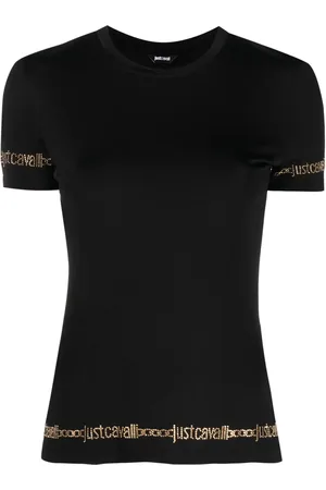 Roberto Cavalli Playera con logo estampado y cuello redondo