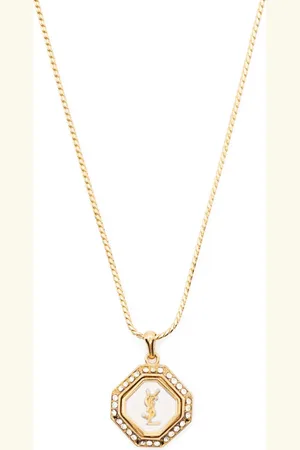 Saint Laurent Collar de cadena con dije del logo 1990
