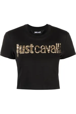 Roberto Cavalli Playera corta con logo estampado