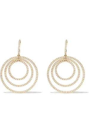 Kiki Mcdonough Arracadas Lola triples en oro amarillo de 18kt con diamantes