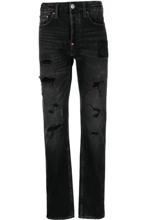 Evisu Jeans con tiro medio y efecto envejecido
