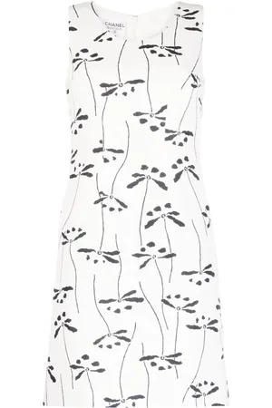 CHANEL Vestido sin mangas con estampado floral 1998