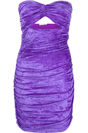 AMEN Vestido corto de terciopelo con diseño strapless