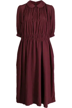 Comme des Garçons Vestido midi con diseño fruncido