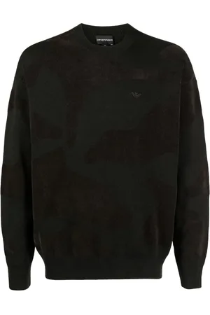 Emporio Armani Suéter con estampado militar y logo bordado