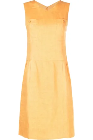 CHANEL Vestido sin mangas con logo CC en los botones 1996