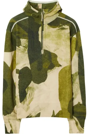 Burberry Hoodie con estampado militar y medio cierre