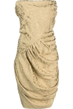 Vivienne Westwood Vestido corto con diseño strapless y estampado de leopardo