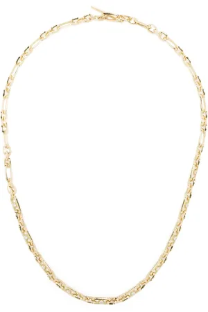 Lizzie Mandler Collar de cadena figaro en oro amarillo de 18kt con diamantes