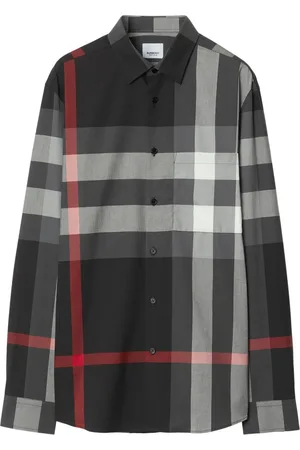 Burberry Camisa con bolsillo en el pecho y cuadros estampados