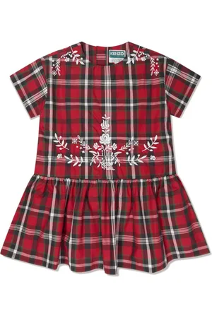 Kenzo Vestido con estampado de cuadros tartán