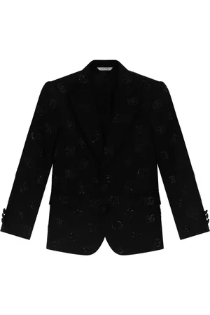 Dolce & Gabbana Blazer con solapas de pico y logo estampado