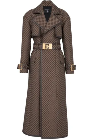 Balmain Gabardina con monograma en jacquard