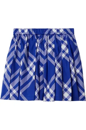 Burberry Falda corta con diseño plisado y cuadros estampados