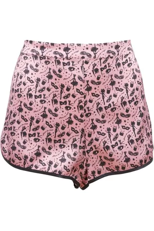 FLEUR DU MAL Shorts de pijama con estampado de carnaval