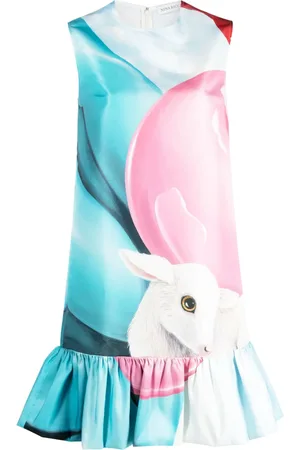 Nina Ricci Vestido corto con diseño acampanado y estampado gráfico