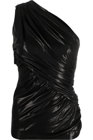 Rick Owens Top con un hombro descubierto y efecto lamé