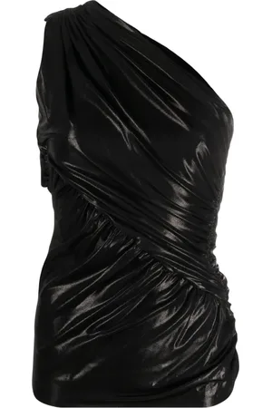 Rick Owens Top con un hombro descubierto y efecto lamé