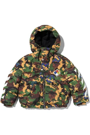 OFF-WHITE Chamarra capitonada con estampado militar