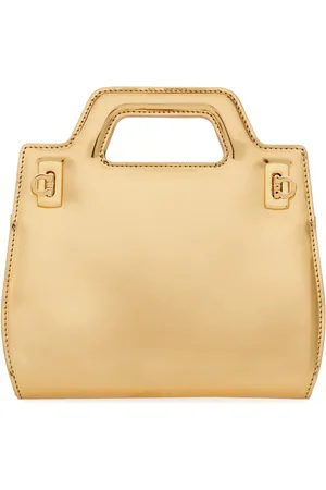 Salvatore Ferragamo Bolsa mini Wanda con acabado metalizado