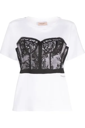 Twin-Set Playera con estampado bustier