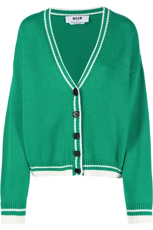 Msgm Cárdigan tejido con borde a rayas