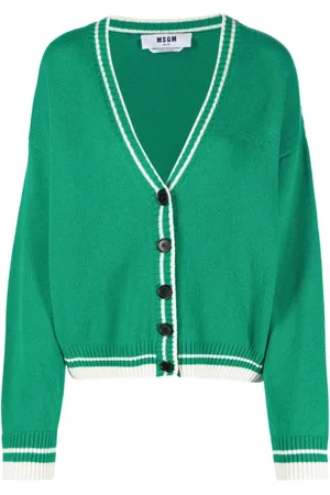 Msgm Cárdigan tejido con borde a rayas