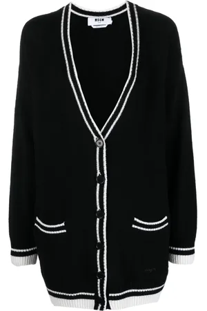 Msgm Cárdigan tejido con ribete en contraste