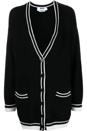 Msgm Cárdigan tejido con ribete en contraste