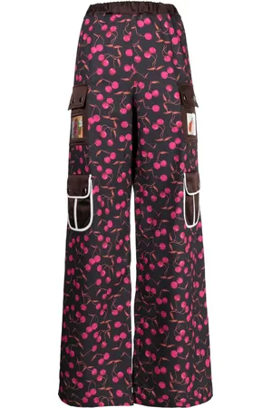 Chopova Lowena Pantalones acampanados con motivo abstracto