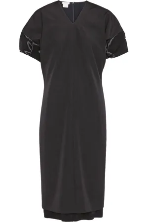 Salvatore Ferragamo Vestido con cuello en V y mangas farol