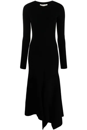 Y / PROJECT Vestido midi manga larga con abertura lateral
