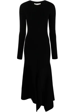 Y / PROJECT Vestido midi manga larga con abertura lateral